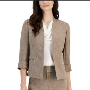 Kasper Women's Brown 3/4 Sleeve Blazer Size 10